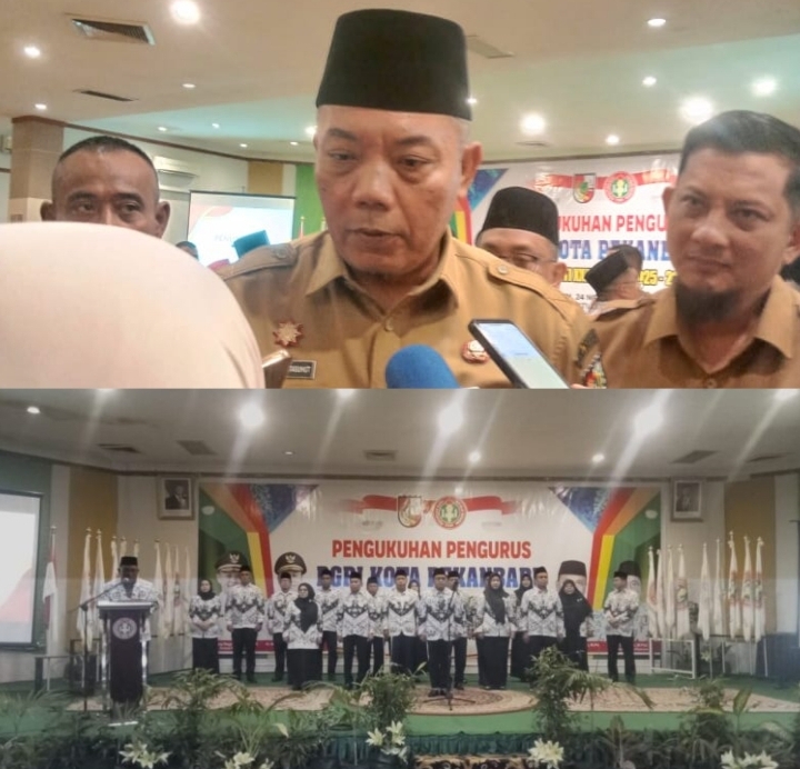Pengukuhan Miftahudin, M.Pd Ketua PGRI Kota Pekanbaru 2025-2930 di hotel Mutiara Merdeka