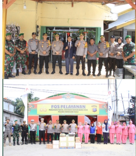 Bersama Pamatwil Polda Riau, Kapolres Inhu Cek Posyan dan Patroli Pam Gereja