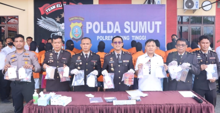 Kapolres Tebing Tinggi Press Release Pengungkapan Kasus Narkotika Periode Bulan Mei 2024