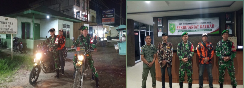 Anggota Koramil 01/Rengat Berikan Dorong Ormas Aktif Jaga Gedung Pemerintahan Lewat Siskamling, Ini Penjelasanya.