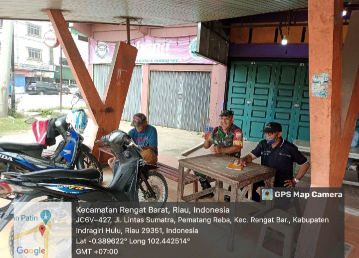 Danpos Koramil 01/Rengat Jalankan Komsos Di Wilayah Yang Menjadi Tanggung jawabnya