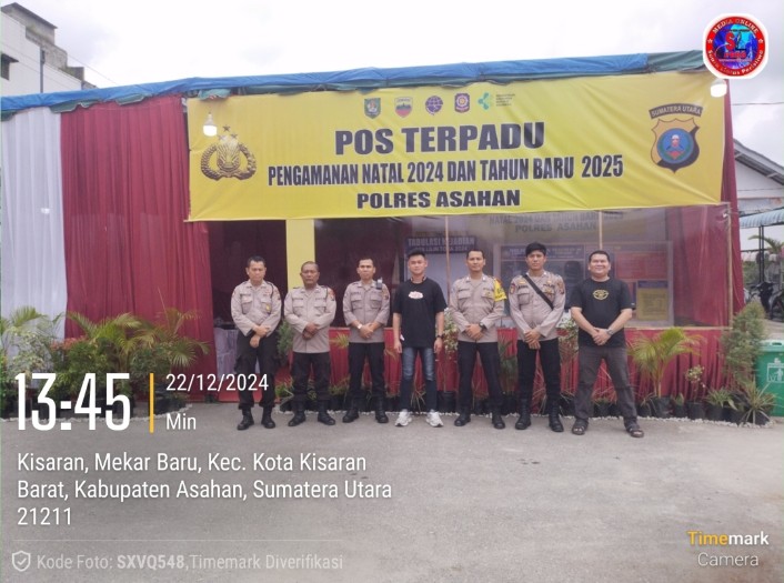 Kapolsek Kota Kisaran Monitor Pendirian Pos Terpadu Pengamanan Natal 2024 Dan Tahun Baru 2025