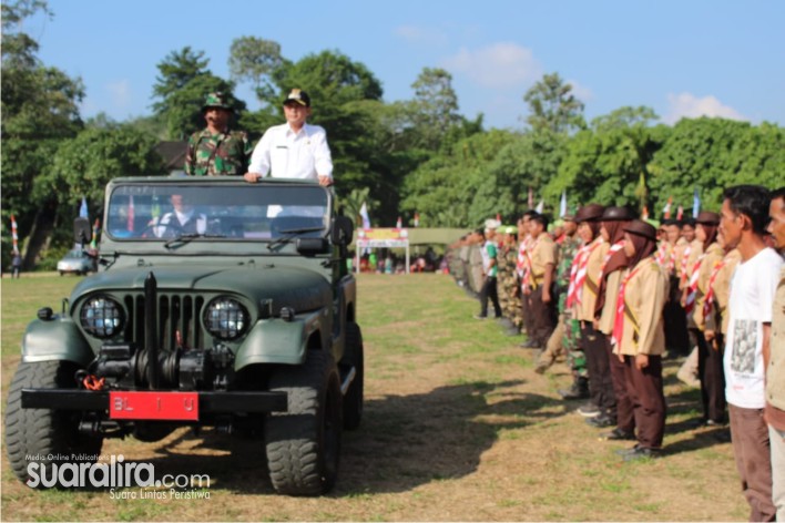 TNI Manunggal Membangun Desa (TMMD) Ke-105 Reguler Tahun 2019 DIM 0117/Atam, Dibuka Dengan Upacara