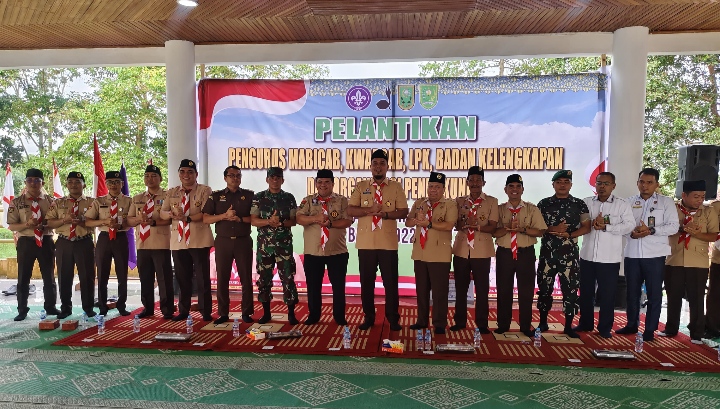 Dandim 0302/Inhu Diwakili Pasi Ops Hadiri Pelantikan Bupati Ade Sebagai Ketua Mavicab Pramuka Inhu 2025-2030