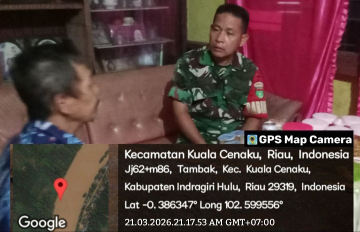 Dihari Raya Idul Fitri 1447 H Babinsa Koramil 01/Rengat Tetap Jalankan Komsos