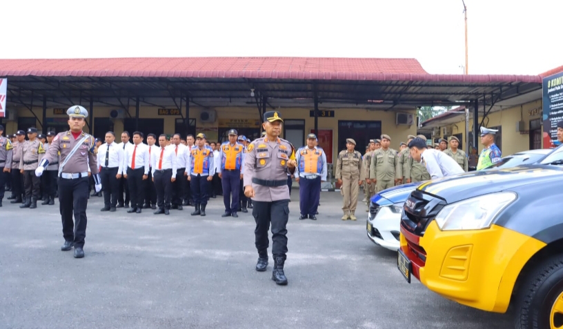 Wujudkan Tertib Berlalulintas untuk Indonesia Emas, Polres Tebing Tinggi Gelar Apel Pasukan Operasi Patuh Toba 2025