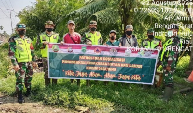 Melalui Patroli Gabungan Ingatkan Warga Untuk Tidak Bakar Lahan Sembarangan