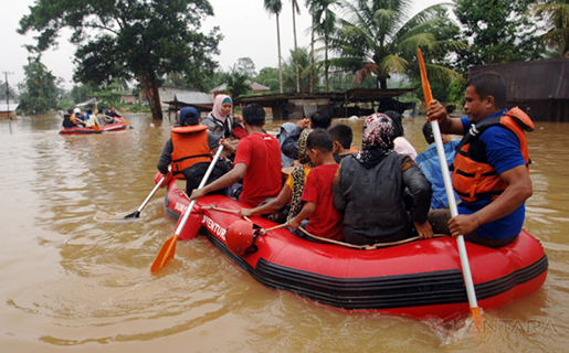 Korban Banjir Di Rohul Mulai Di Evakuasi