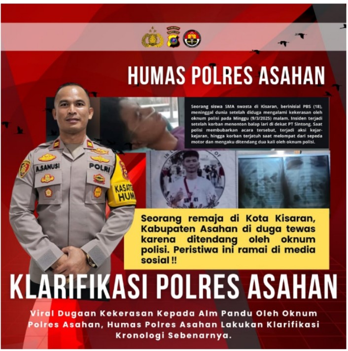 Polres Asahan Klarifikasi Terkait Siswa SMA Alami Kekerasan Oknum Polisi