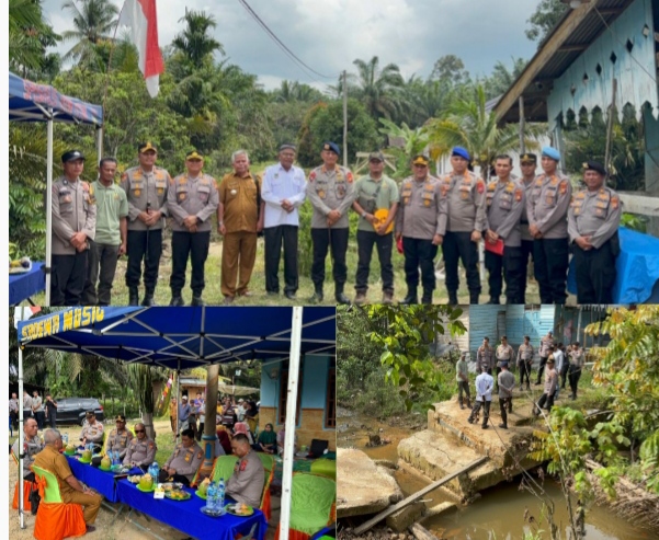 Tinjau Rencana Pembangunan Jembatan Penghubung Kapolres Inhu Dampingi Karo OPS Polda Riau