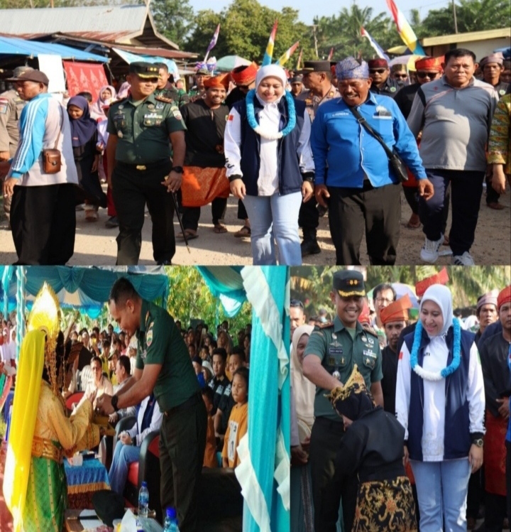 Dandim 0302/Inhu Letkol Inf. Emick Chandra Nasution, M.P.M menghadiri Festifal Pacu Sampan Tepian Kuale Pintasan