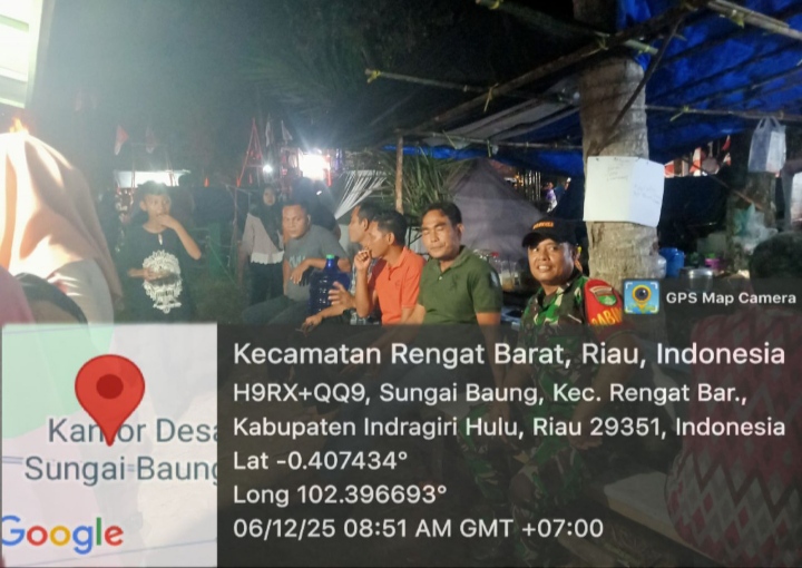 Setiap Hajatan Setiap Warga Selalu Melibatkan Babinsa Untuk Keamanan Desa Sekaligus Jalankan Komsos Walau Pada Malam Harinya