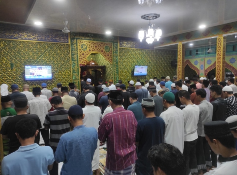 Malam Pertama Sholat Tarawih, WBP Lapas Pekanbaru Berbondong-Bondong ke Masjid At-Taubah