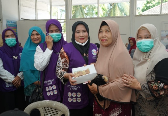 Ketua TP Posyandu Kabupaten Asahan Tinjau Posyandu Manggis Dan Tracing TBC Terintegrasi CKG Di Teluk Dalam