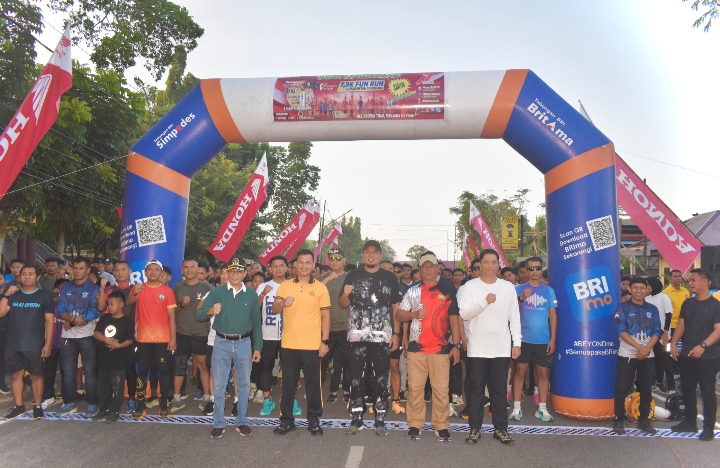 Dandim 0302/Inhu Diwakili Kasdim Ikuti Semarak Fun Run Polres Inhu Jelang HUT Bhayangkara ke-79