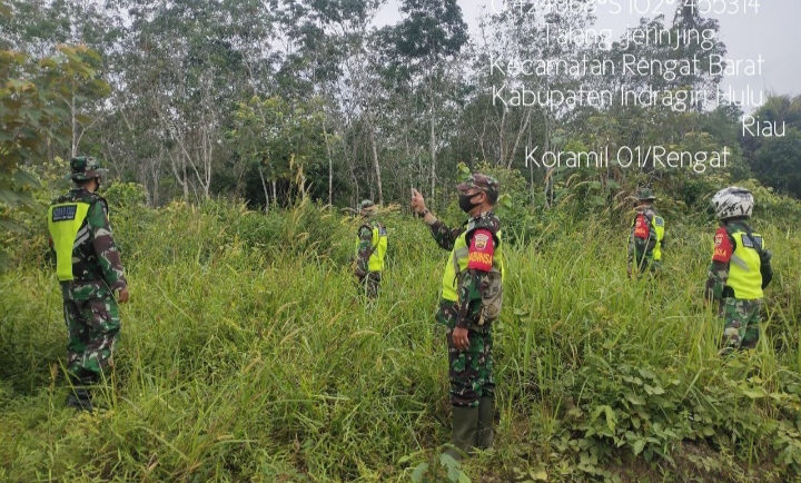 Melakukan Patroli Dengan Dilokasi  Titik Rawan Karlahut Desa Talang Jerinjing