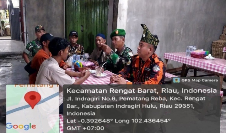 Giat Patroli Mandiri Anggota Koramil 01/Rengat Bersama Ormas Melaksanakan Susuri Lokasi Rawan.