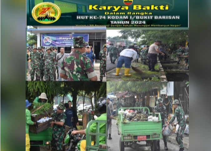 Dalam Rangka HUT Kodam l/BB Ke-74 Kodim 0302/Inhu Gelar Kerja Bhakti