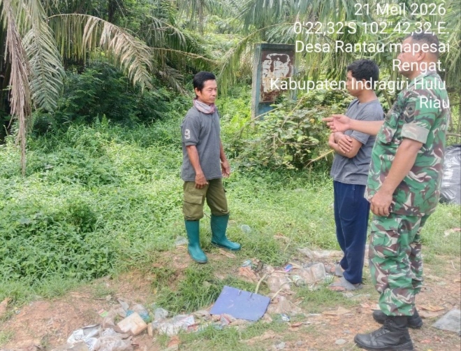Secara aktif Babinsa Turun  Bersilatuhrahmi Di Desa Binaan Rantau Mapesai