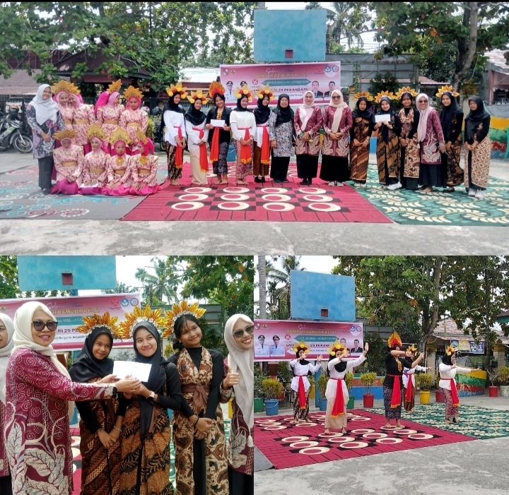 Kobarkan Semangat Muda Pelajar SMPN 29 Pekanbaru Dalam Parade Pakaian Adat Lomba Menari dan Bernyanyi