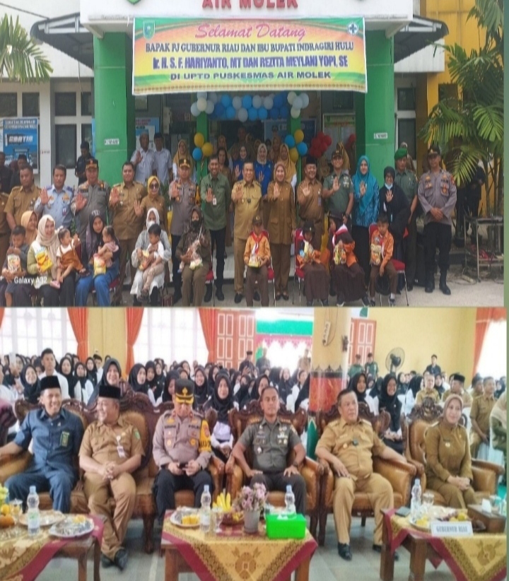 Dandim 0302/Inhu Hadiri Kunker Pj. Gubernur Riau Ir. H. S.F Hariyanto, MT Di Inhu Dalam Rangka PIN Polio Dan Penyerahan SK.PPPK