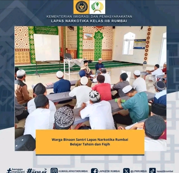 Warga Binaan Santri Lapas Narkotika Rumbai Belajar Tahsin dan Fiqih