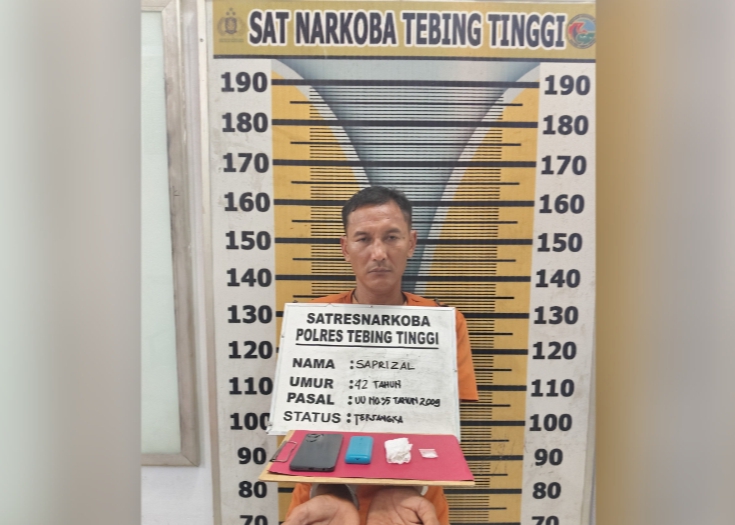 Satresnarkoba Polres Tebing Tinggi Tangkap Residivis Pengedar Sabu Dipinggir Jalan