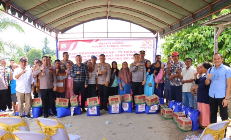 Jelang HUT Bhayangkara ke 79, Polres Tebing Tinggi Gelar Baksos Bagi Warga
