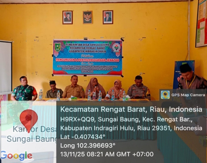 Babinsa Desa Sungai Baung Menghadiri Pelatihan Pengurusan Dan Penyelenggaraan Jenazah Oleh Pemerintah Kecamatan