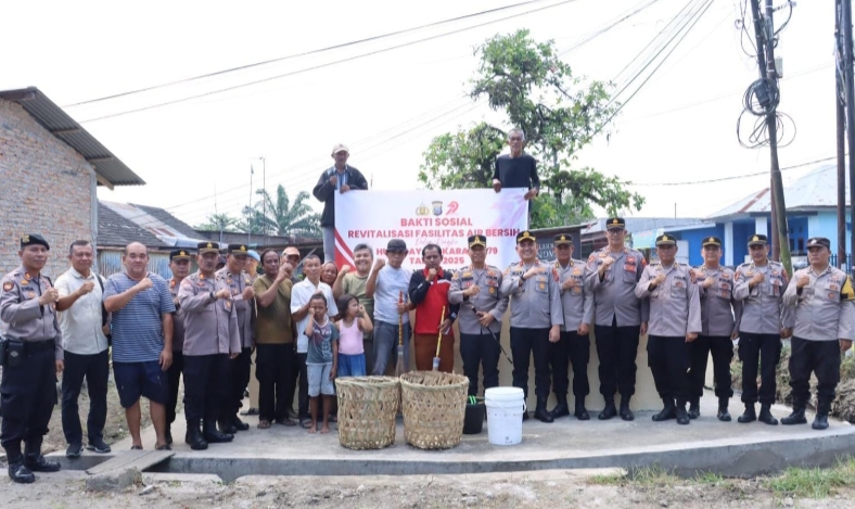 Revitalisasi Fasilitas Air Bersih, Polres Tebing Tinggi Gelar Bakti Sosial Sambut HUT Bhayangkara ke-79