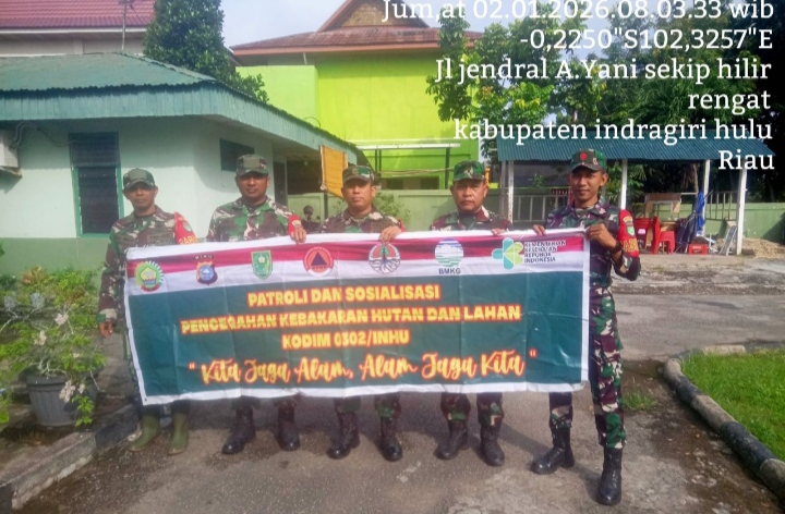 Perubahan Cuaca Membuat  Babinsa Tetap Patroli Karhutla Termasuk Daerah Rawan