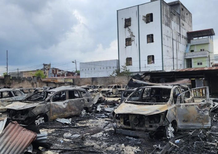 Gudang Penitipan Di Kisaran Asahan Terbakar Hanguskan 23 Unit Kendaraan Bermotor Capai Kerugian Materil Milyaran Rupiah