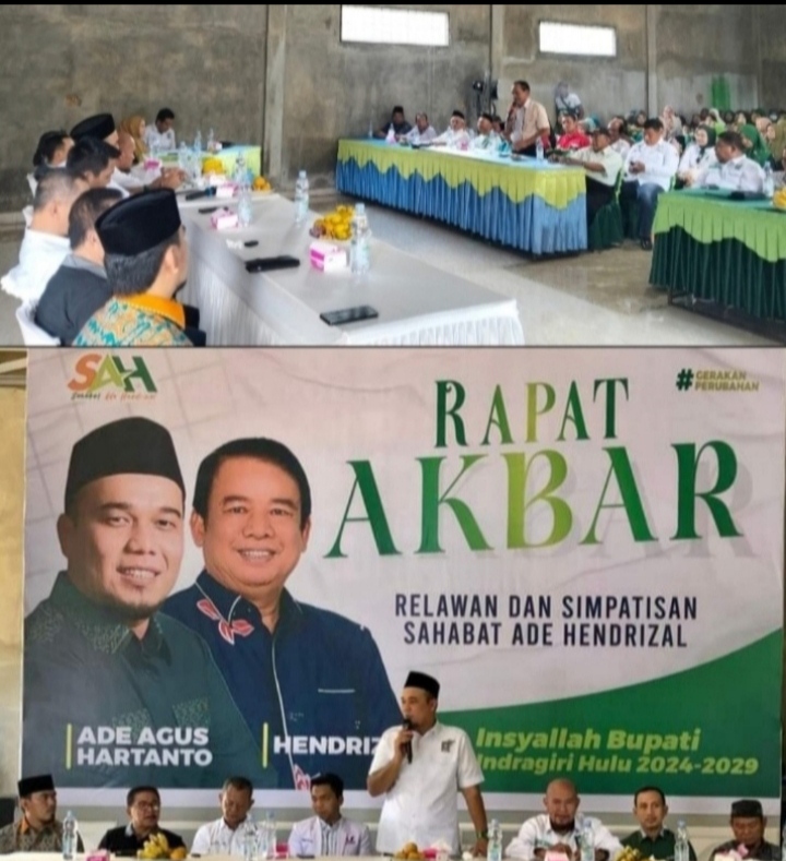 Nyatakan Sikap Maju Ade Agus Hartanto Dan Hendrizal Pilkada 2024 Diribuan massanya Saat Rapat Akbar