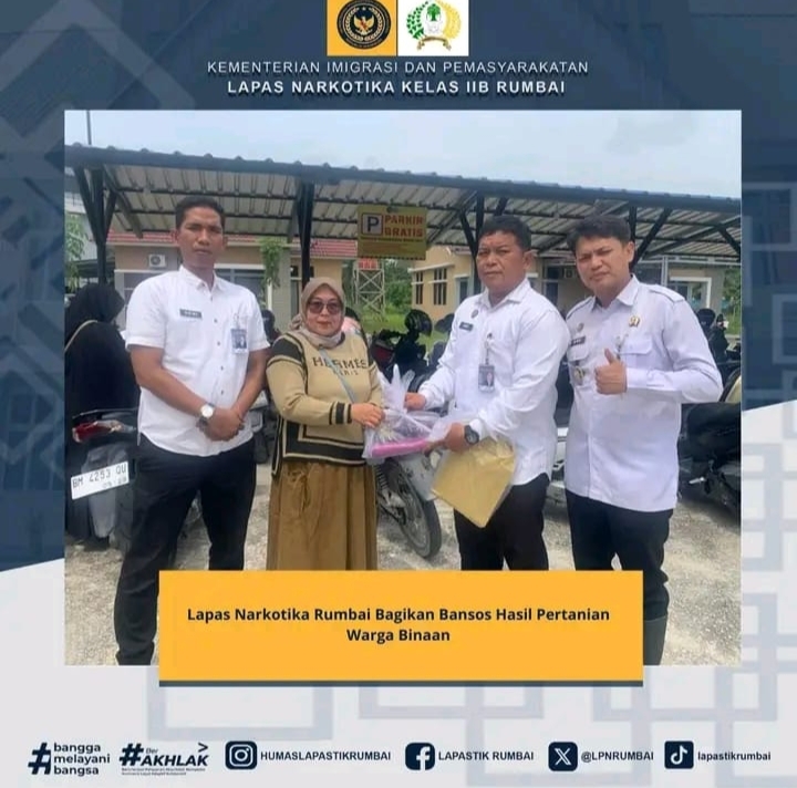 Lapas Narkotika Rumbai Bagikan Bansos Hasil Pertanian Warga Binaan