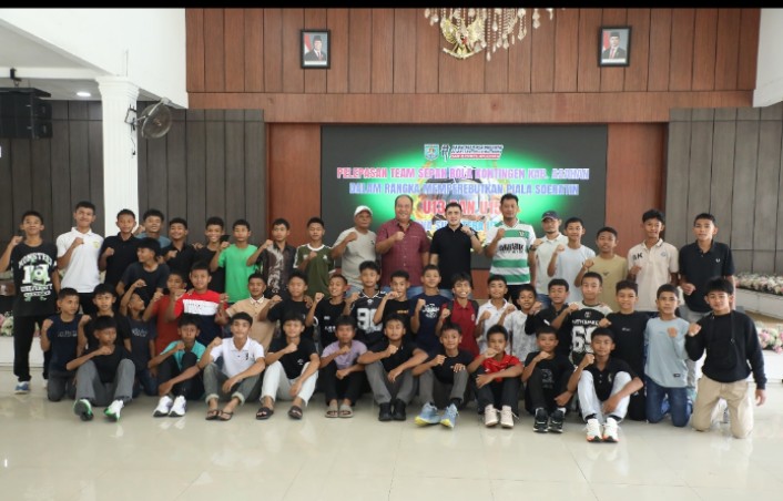 Bupati Asahan Lepas Kontingen Sepak Bola Piala Soeratin U-13 Dan U-15
