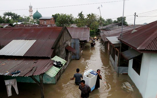 Sungai Meluap, Ratusan Rumah Di Rohul Terendam Banjir