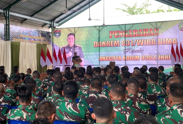 Danrem 031/WB Brigjend TNI Jarot Lakukan Kunker Ke Makodim 0302/Inhu Kabupaten Indragiri Hulu