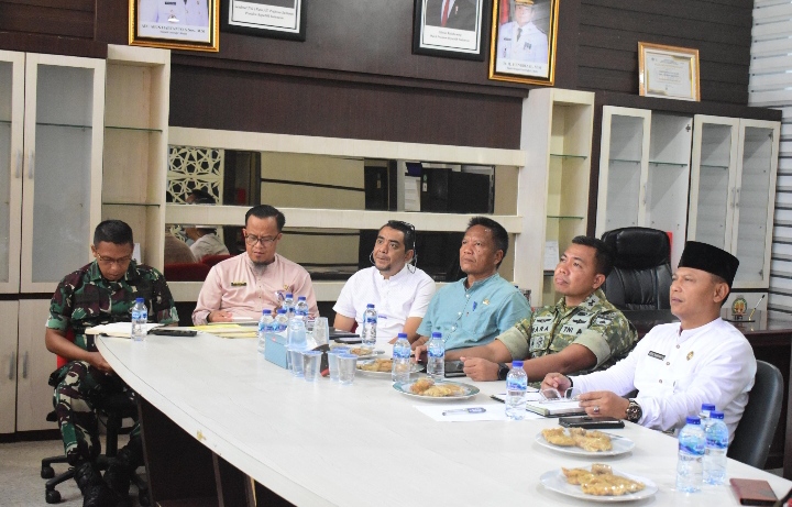 Dandim 0302/Inhu Hadiri Rapat Koordinasi Percepatan Pendataan Lahan Untuk Pembangunan Fisik Gerai Dan Pergudangan Serta Kelengkapan KKMP/KDMP Secara Vidcon