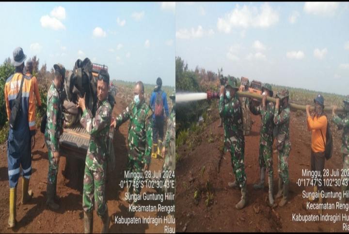 Personil Koramil 01/Rengat Terus Lakukan Giat Pendinginan Di Desa Sungai Guntung