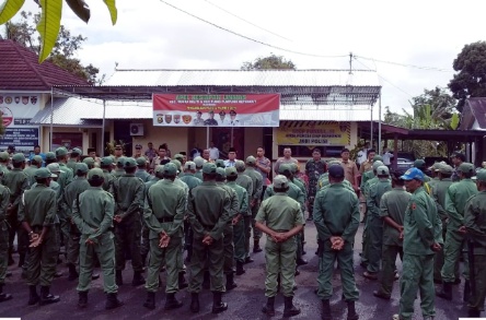 Jajaran Polres Musi Rawas Gelar Apel Linmas Sekecamatan Muara Beliti