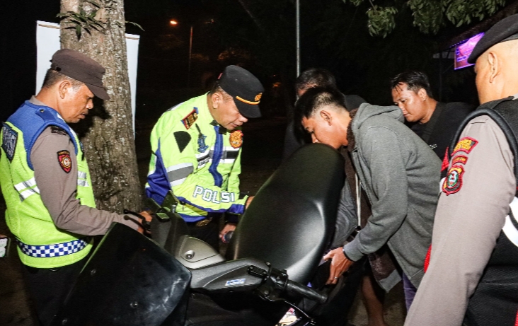 Patroli Berantas Geng Motor, Polres Tebing Tinggi Jaring Belasan Sepeda Motor