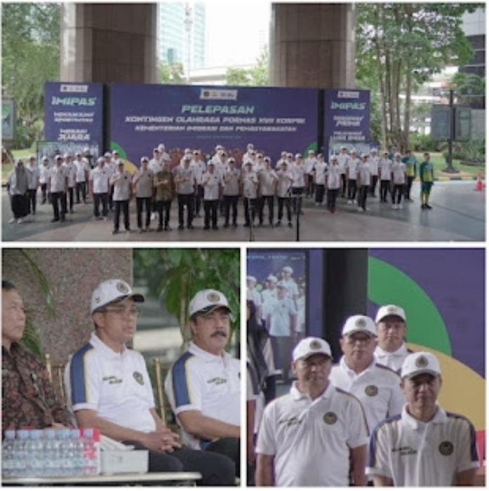 ASN Lapas Narkotika Rumbai Ikuti Pelepasan Kontingen Pornas XVII KORPRI Kemenimipas 2025