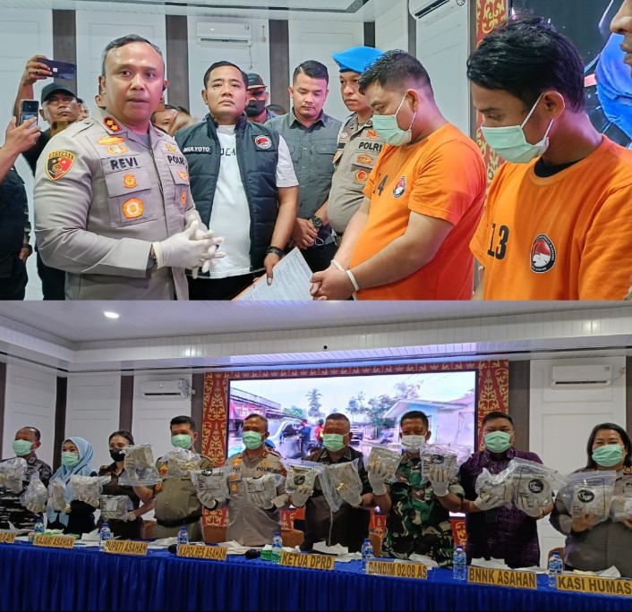 Sat Res Narkoba Polres Asahan Berhasil Tangkap 2 Pelaku Dan Amankan 76 Kg Sabu Di Desa Bangun Sari