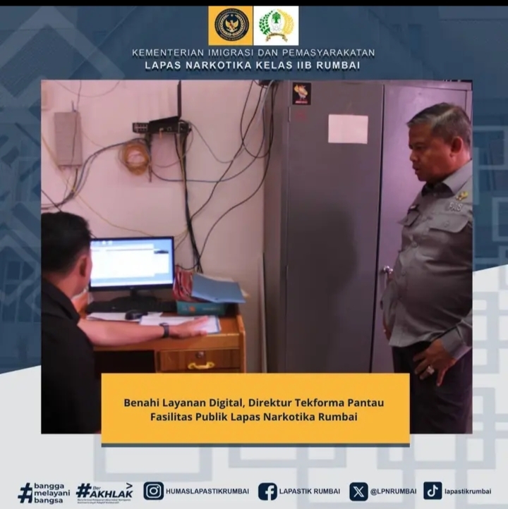 Benahi Layanan Digital, Direktur Tekforma Pantau Fasilitas Publik Lapas Narkotika Rumbai