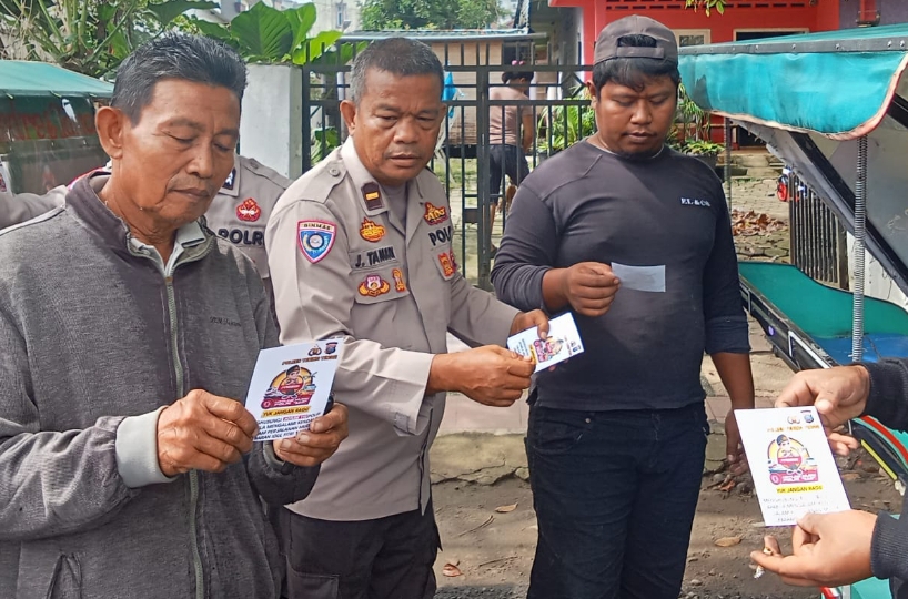 Polres Tebingtinggi Sosialisasi Hot Line Mudik Polri 110 Kepada Masyarakat