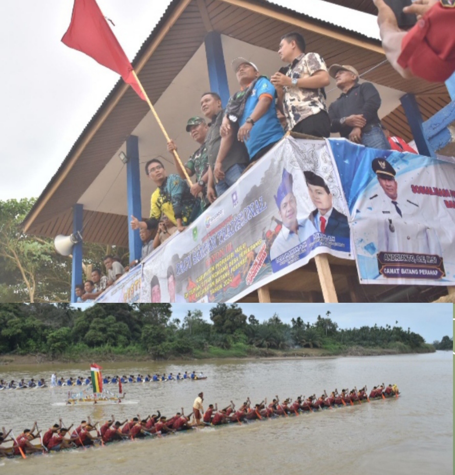 Dandim 0302/Inhu Diwakili Kasdim Hadiri Acara  Pembukaan Festival Pacu Jalur Tradisional Tingkat Kec Btg.Peranap Tahun 2024 di