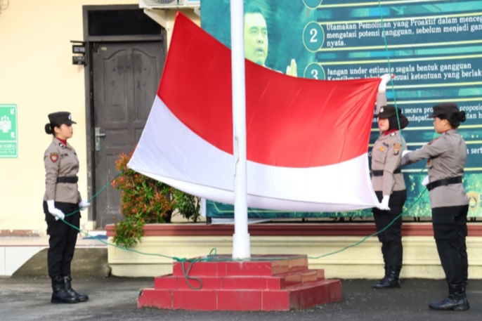 Kapolres Tebing Tinggi Pimpin Upacara Peringatan Hari Jadi Polwan ke 77