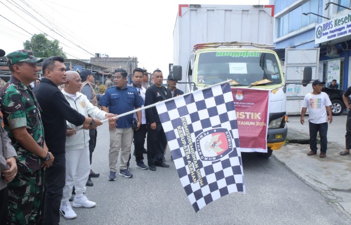 Bupati Asahan Lepas Distribusi Logistik Pilkada Serentak Tahun 2024