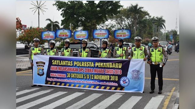 Hari Pertama Operasi Zebra 2018 Satlantas Polresta Pekanbaru Tindak Tegas 30 Pengendara Tak Tertib Aturan