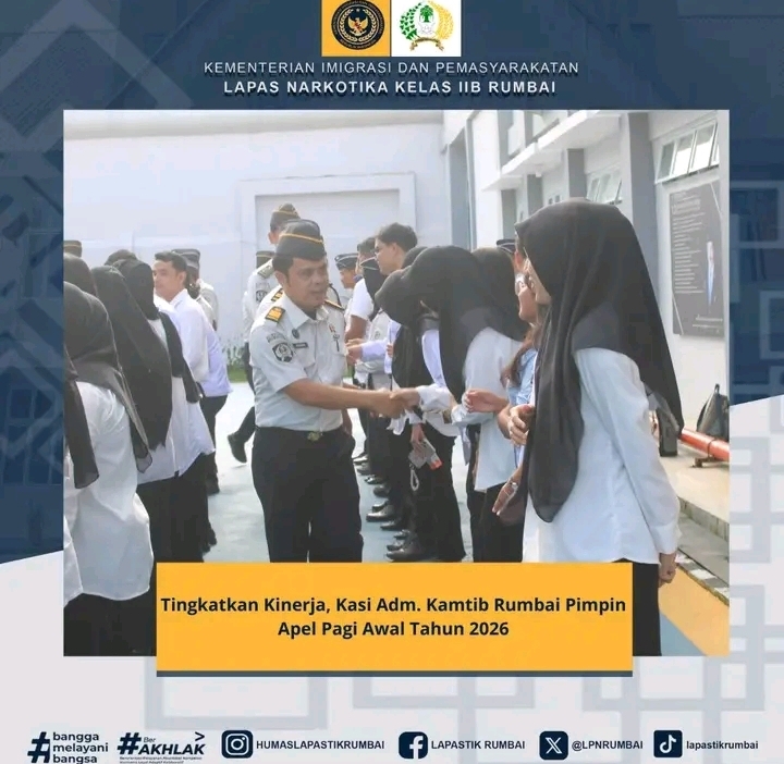 Tingkatkan Kinerja, Kasi Adm. Kamtib Rumbai Pimpin Apel Pagi Awal Tahun 2026